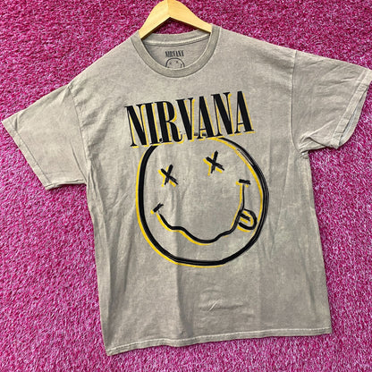 Nirvana Smiley Face Doodle Tshirt size Large