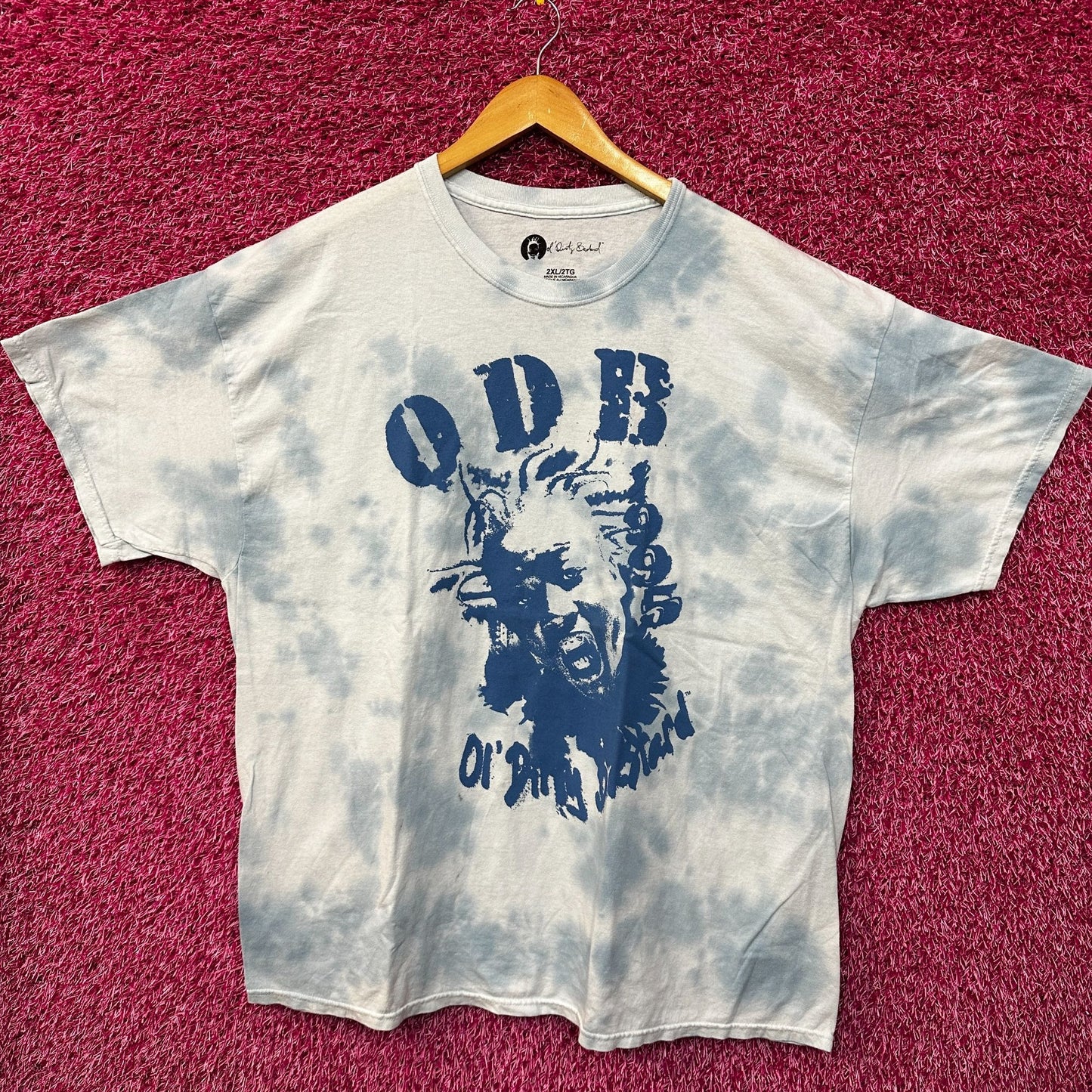 Wutang Clan Ol Dirty Bastard Blue Tie Dye Rap Tshirt size 2x