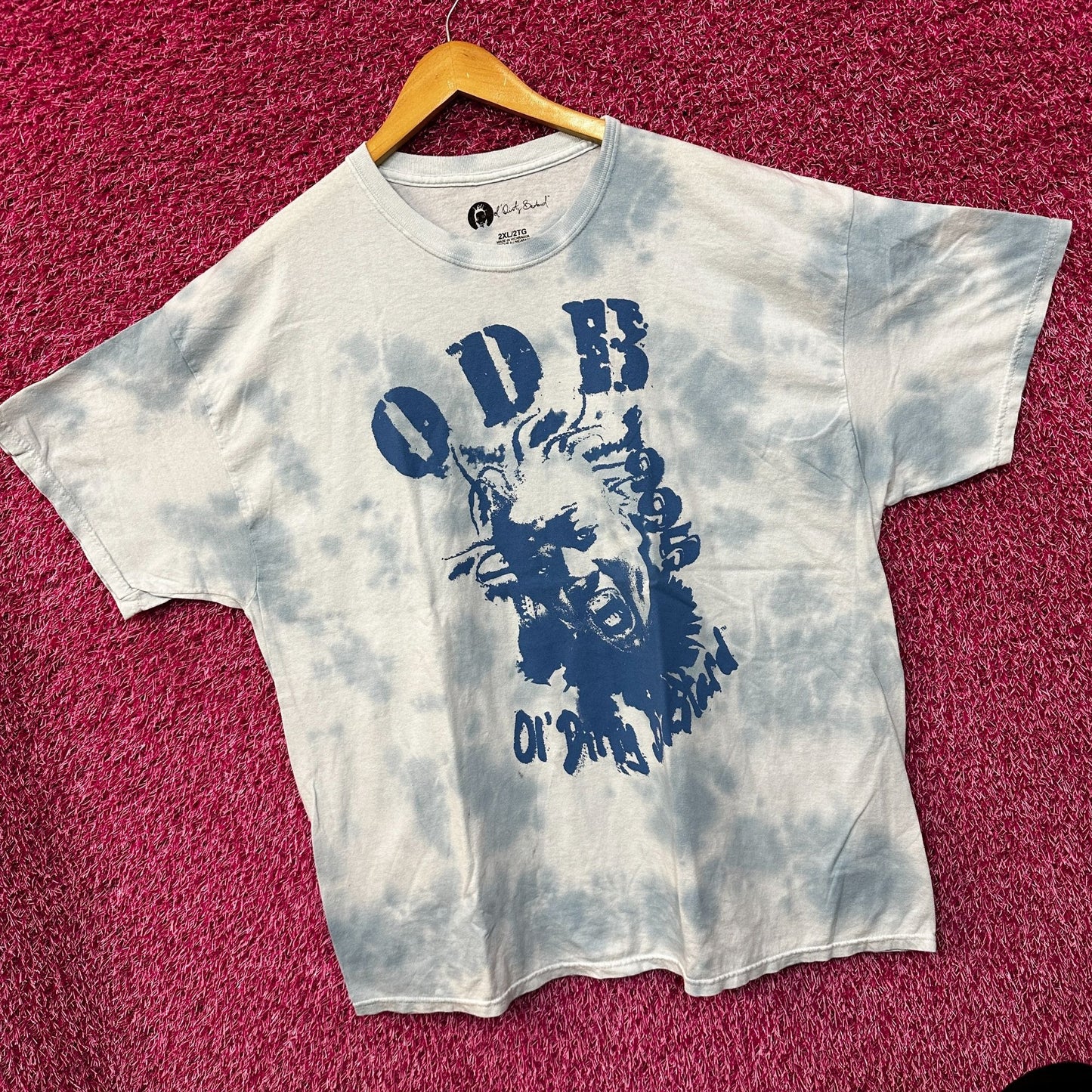 Wutang Clan Ol Dirty Bastard Blue Tie Dye Rap Tshirt size 2x