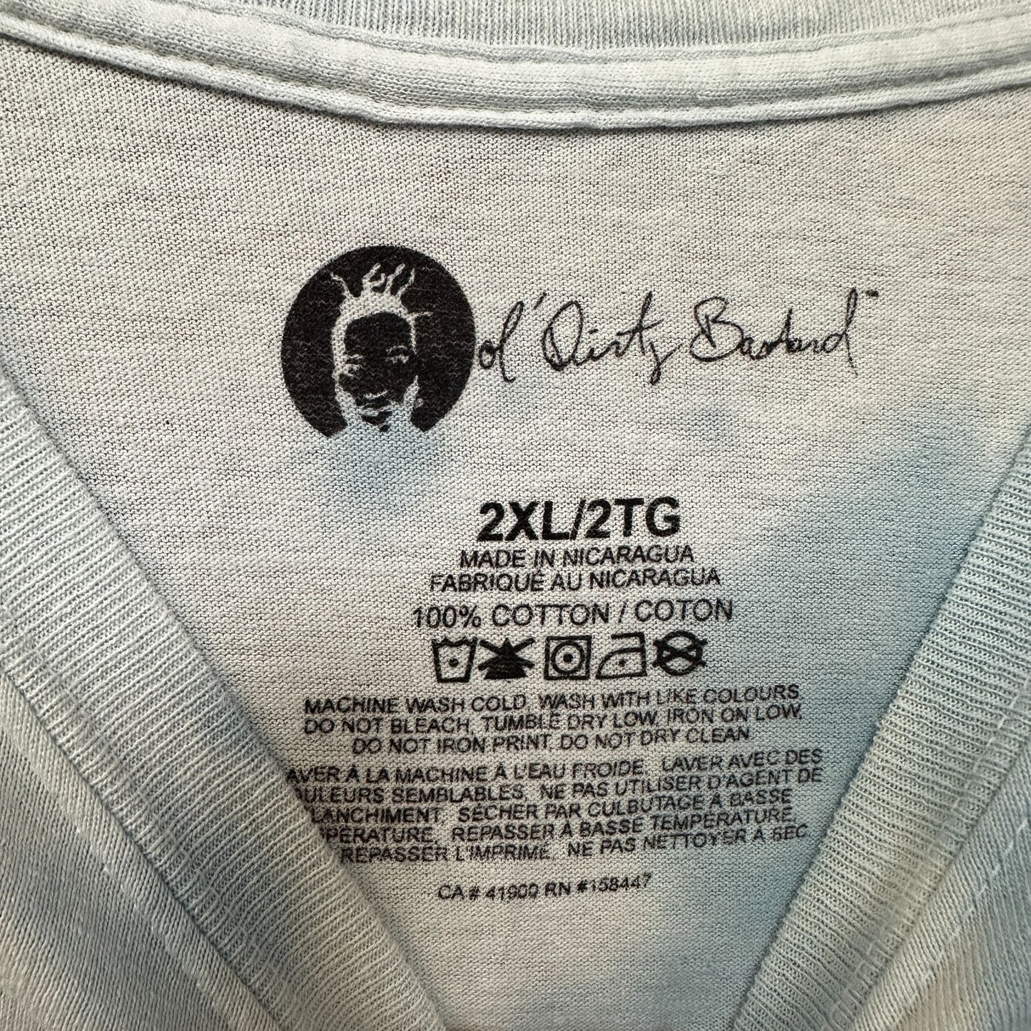 Wutang Clan Ol Dirty Bastard Blue Tie Dye Rap Tshirt size 2x