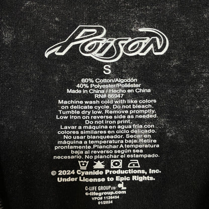 Poison Snakes and Skulls Mineral Wash Rock Band T-Shirt Small