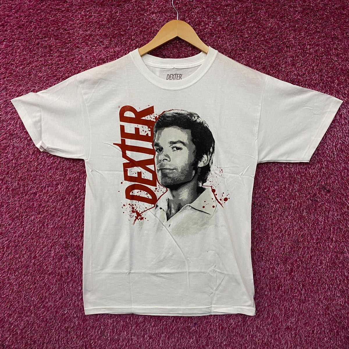 Dexter Blood Splatter Portrait T-Shirt Medium