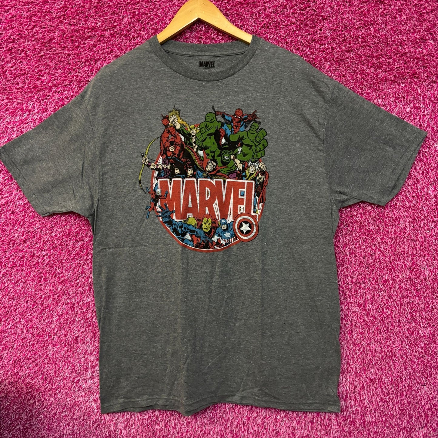 Marvel Comic Book Gray Tshirt size XL