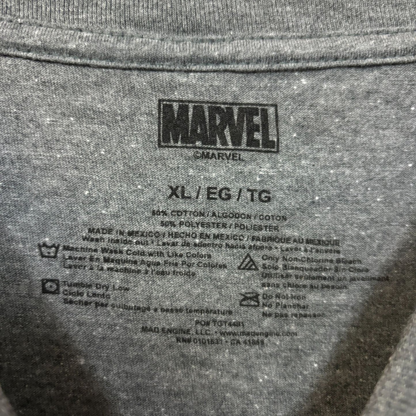 Marvel Comic Book Gray Tshirt size XL