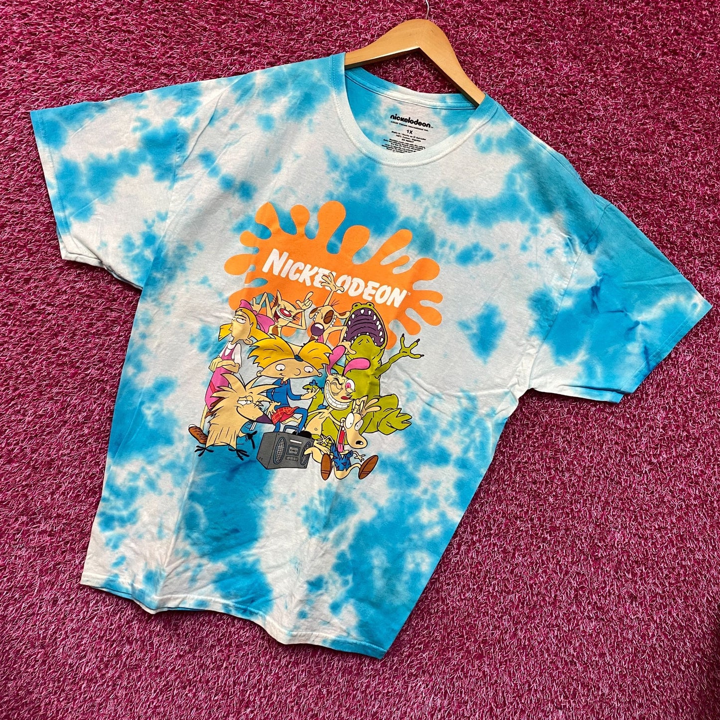 Nickelodeon Best Of Blue/white tie dye Tshirt size 1X