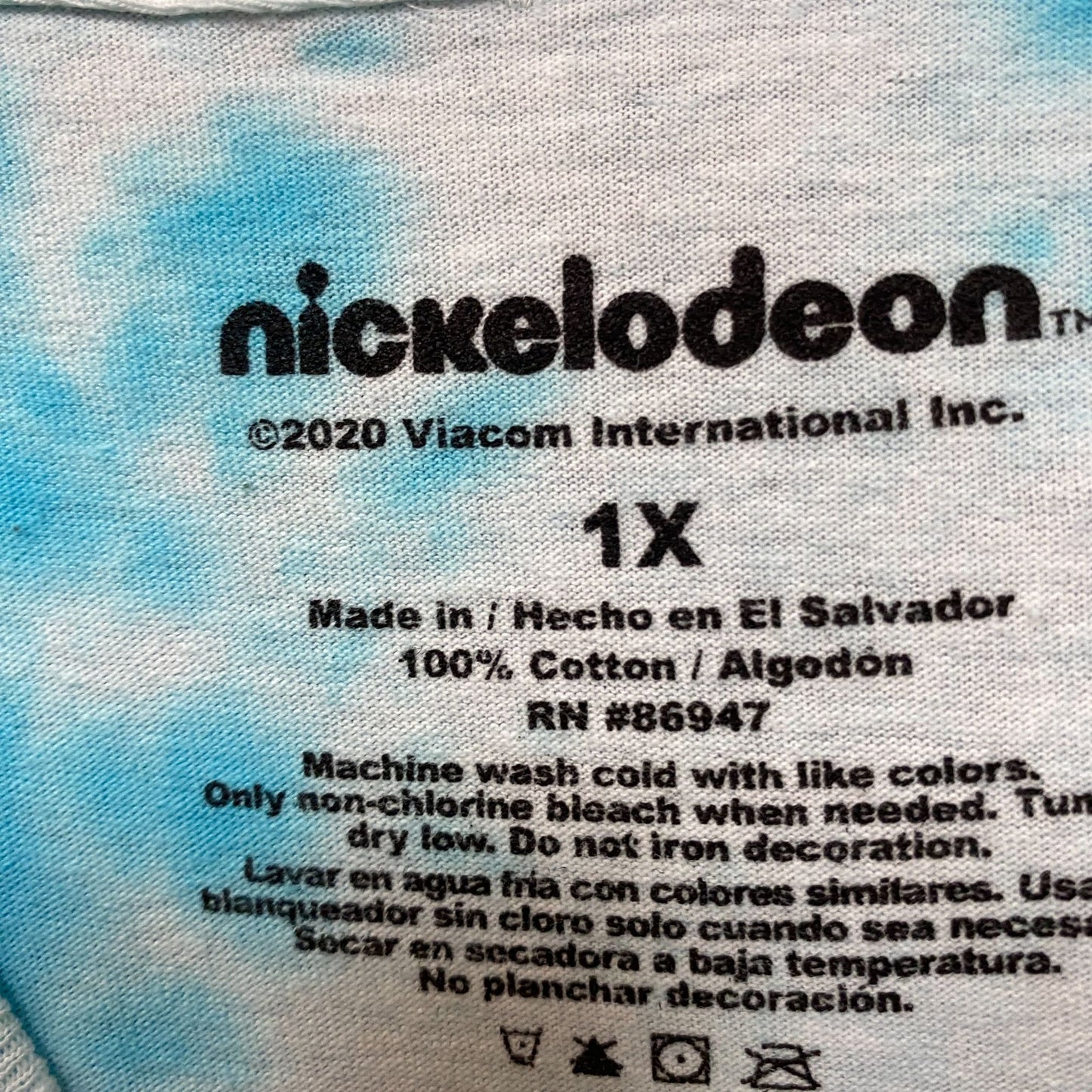 Nickelodeon Best Of Blue/white tie dye Tshirt size 1X