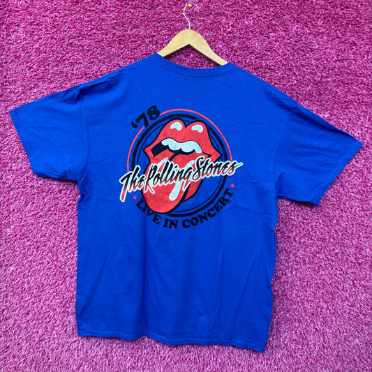 The Rolling Stones Hot Lips 1978 Live in Concert Band Tee XL