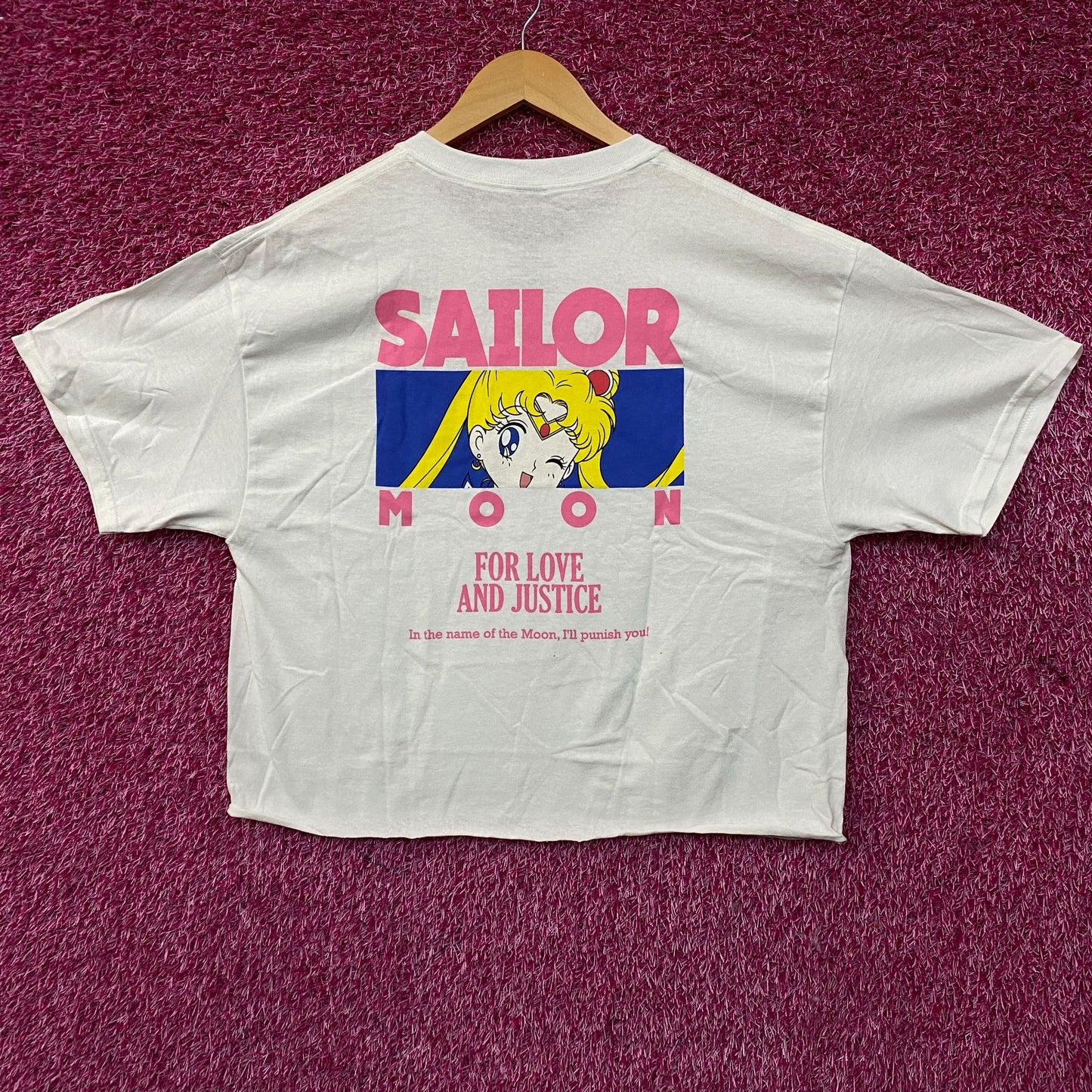Sailor Moons For Love and Justice Anime Women's Crop Shirt M/L