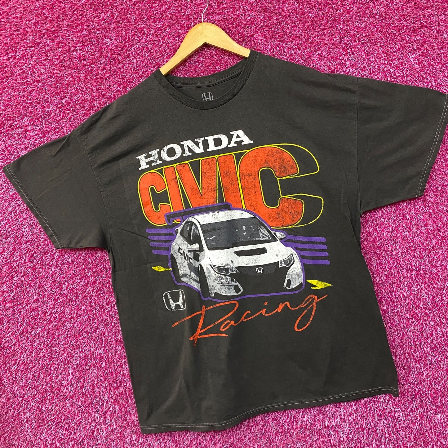 Honda Civis Racing Car Art Poster T-Shirt O/S