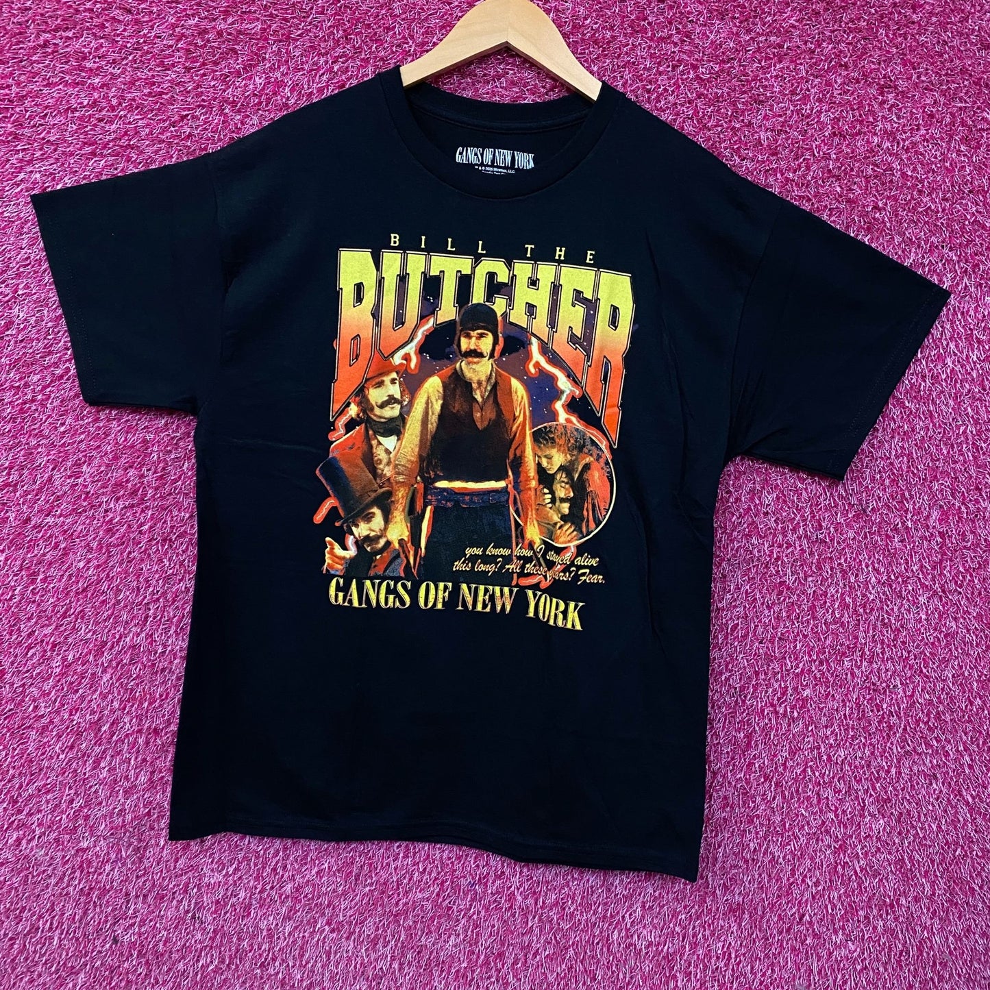 Bill The Butcher Gangs Of New York Portrait Graphic T-Shirt Large