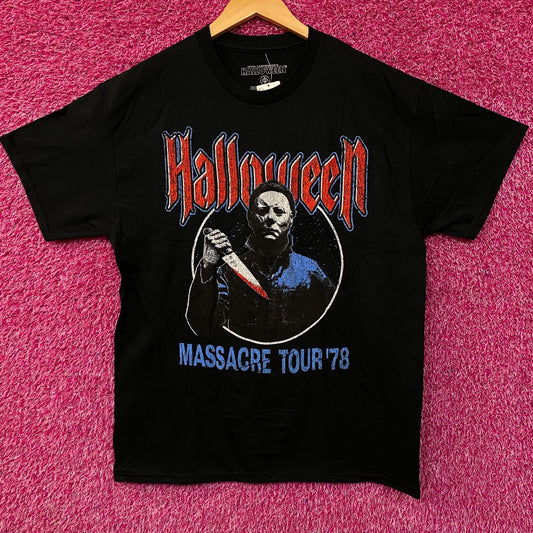 John Carpenter's Halloween Michael Myers Massacre Tour '78 Horror Graphic T-Shirt Large