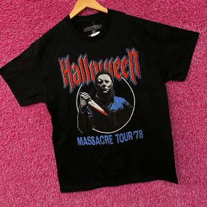 John Carpenter's Halloween Michael Myers Massacre Tour '78 Horror Graphic T-Shirt Large