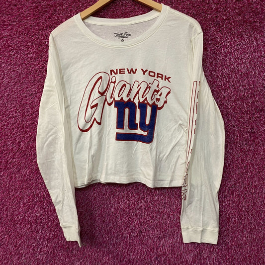 Junk Food Clothing New York Giants Touchdown Long Sleeve Crop Tee Medium
