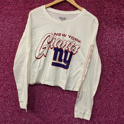 Junk Food Clothing New York Giants Touchdown Long Sleeve Crop Tee Medium