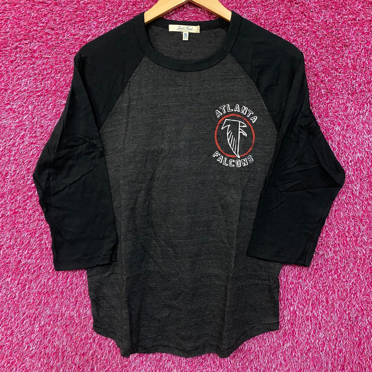 Junk Food Atlanta Falcons NFL Team Apparel Raglan 3/4 Sleeve T-Shirt Small
