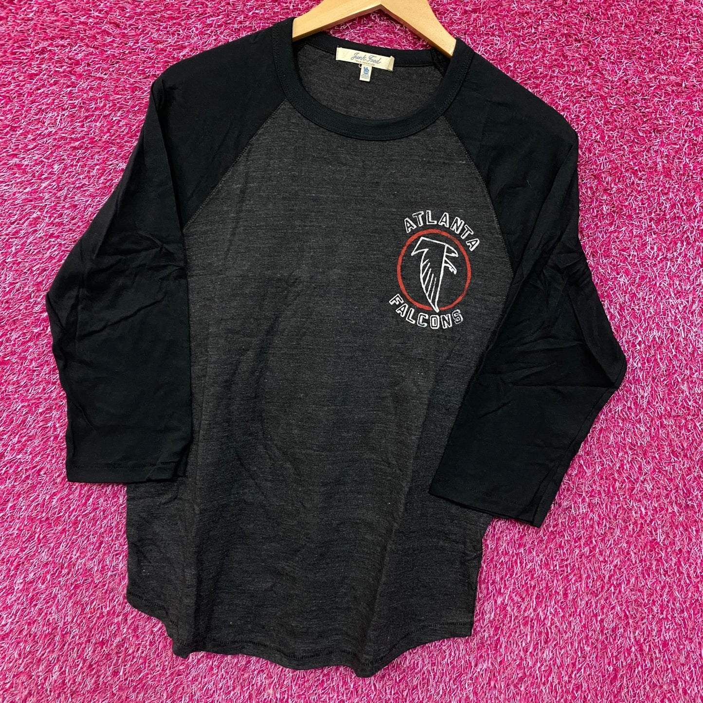 Junk Food Atlanta Falcons NFL Team Apparel Raglan 3/4 Sleeve T-Shirt Small