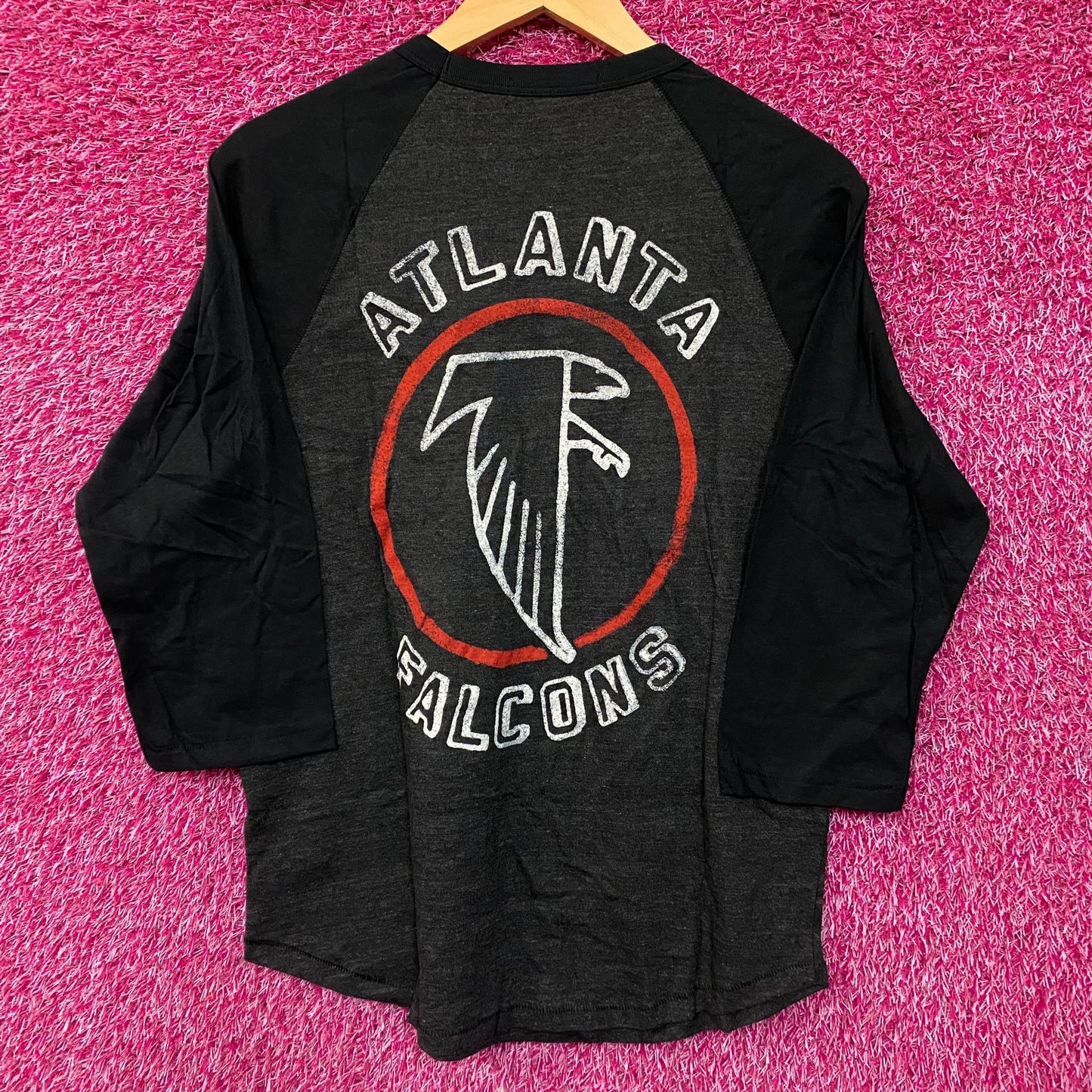 Junk Food Atlanta Falcons NFL Team Apparel Raglan 3/4 Sleeve T-Shirt Small