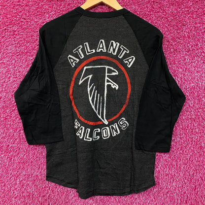 Junk Food Atlanta Falcons NFL Team Apparel Raglan 3/4 Sleeve T-Shirt Small