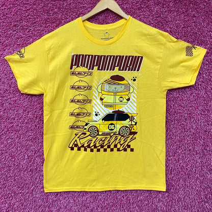 Sanrio Pompompurin Racing Kawaii Print T-Shirt Large