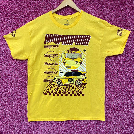 Sanrio Pompompurin Racing Kawaii Print T-Shirt Large