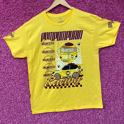 Sanrio Pompompurin Racing Kawaii Print T-Shirt Large