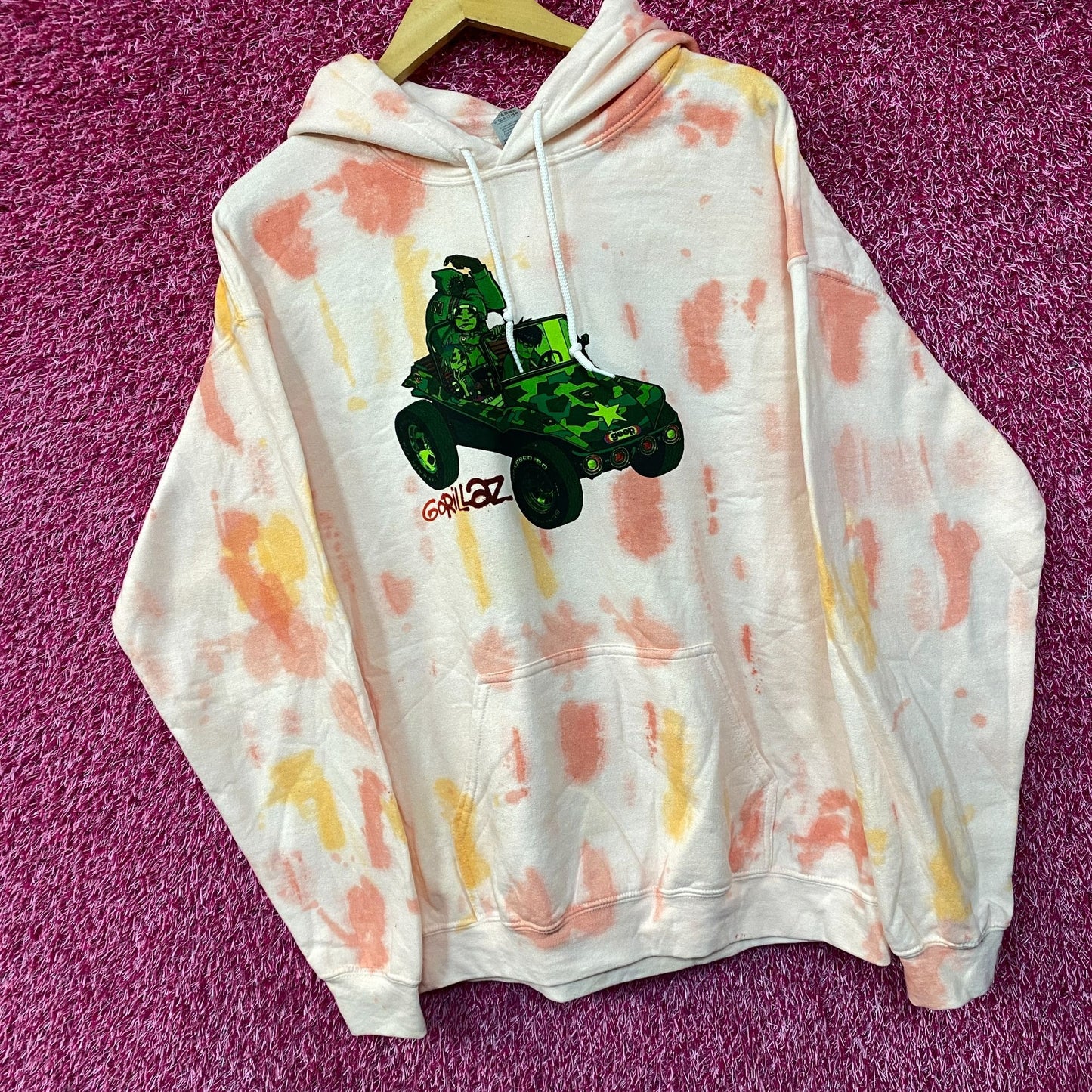Gorillaz Self-Titled Album Cover Tie-Dye Hoodie Size Large