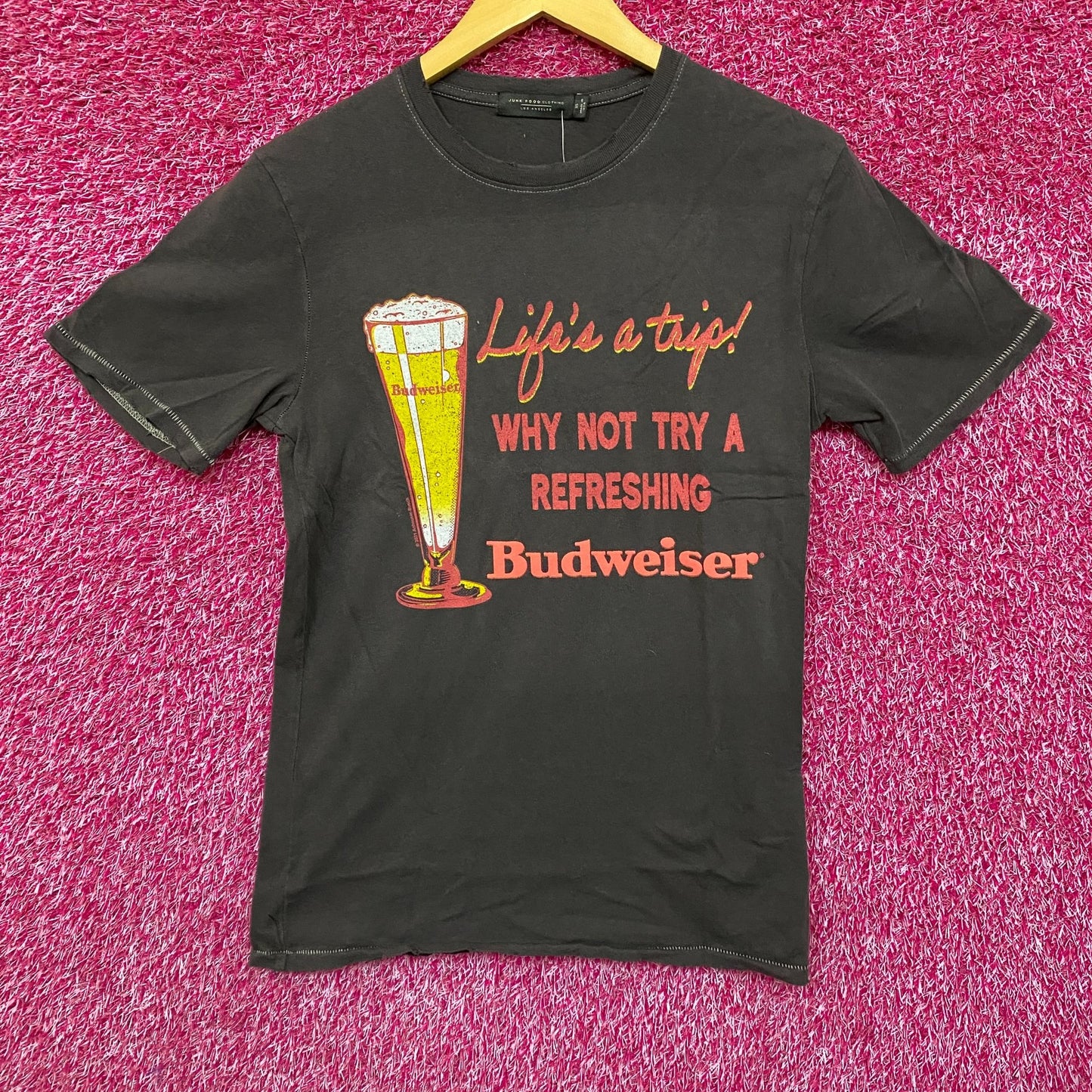 Budweiser Life's A Trip Vintage Style Gray T-Shirt XS