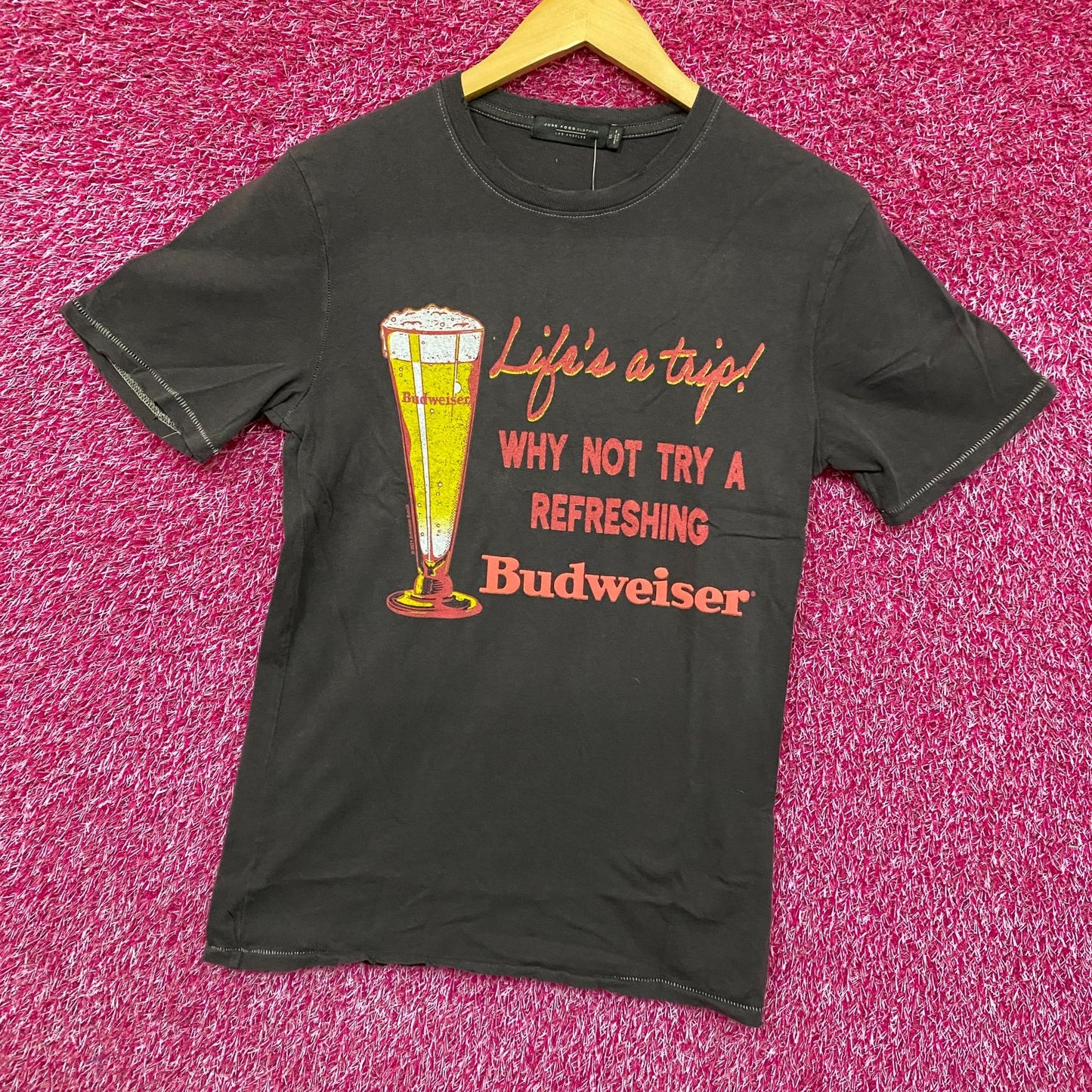 Budweiser Life's A Trip Vintage Style Gray T-Shirt XS