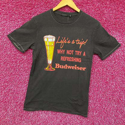 Budweiser Life's A Trip Vintage Style Gray T-Shirt XS