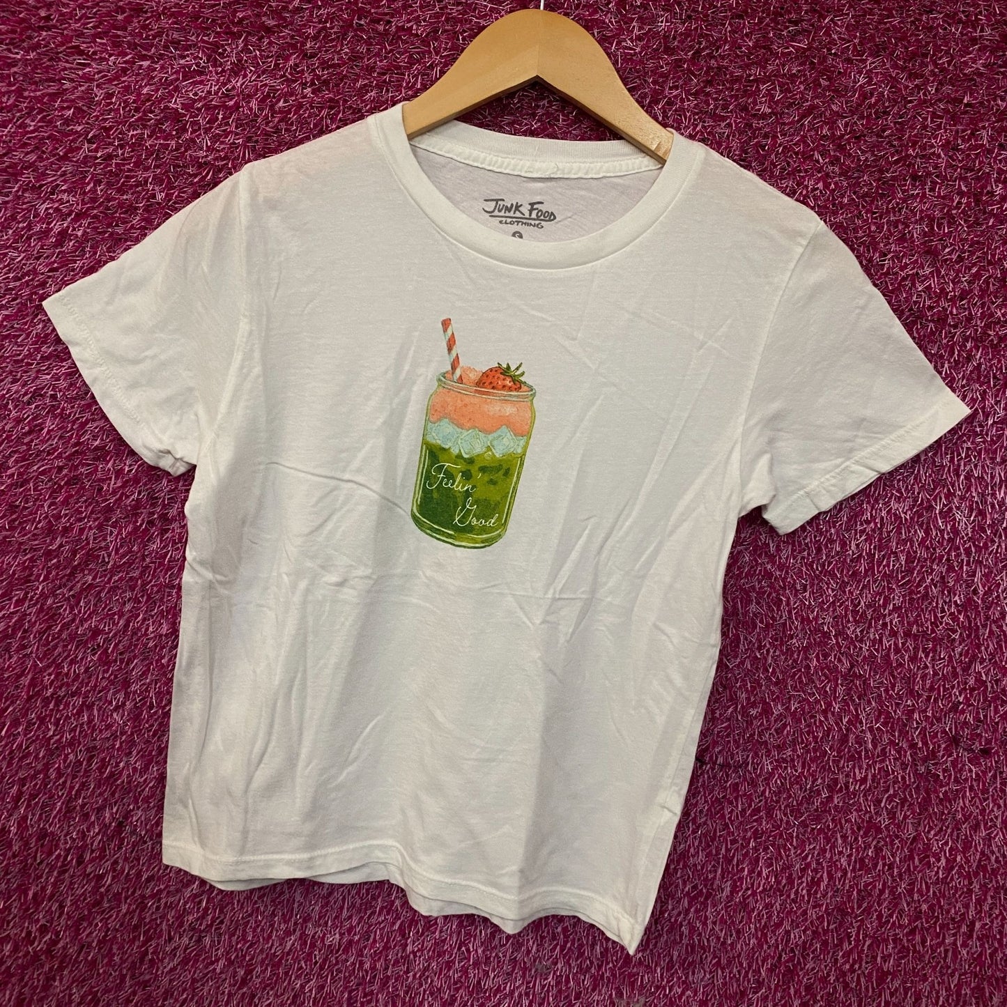 Junk Food Feelin Goof Matcha Graphic Crop Top Small