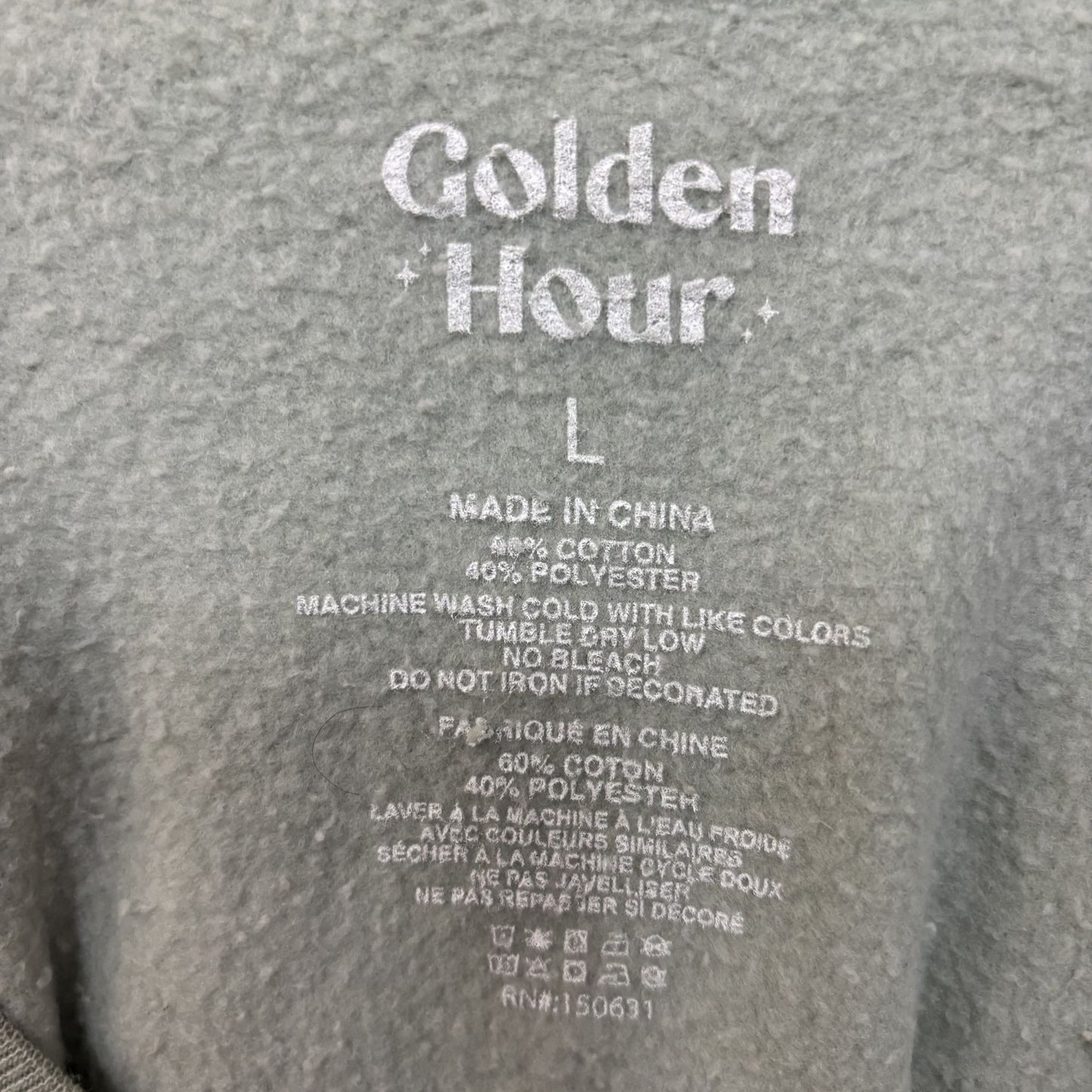 Butterfly Design Golden Hour Light Green  Oversized Sweatshirt Women's Large