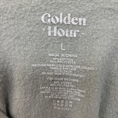 Butterfly Design Golden Hour Light Green  Oversized Sweatshirt Women's Large