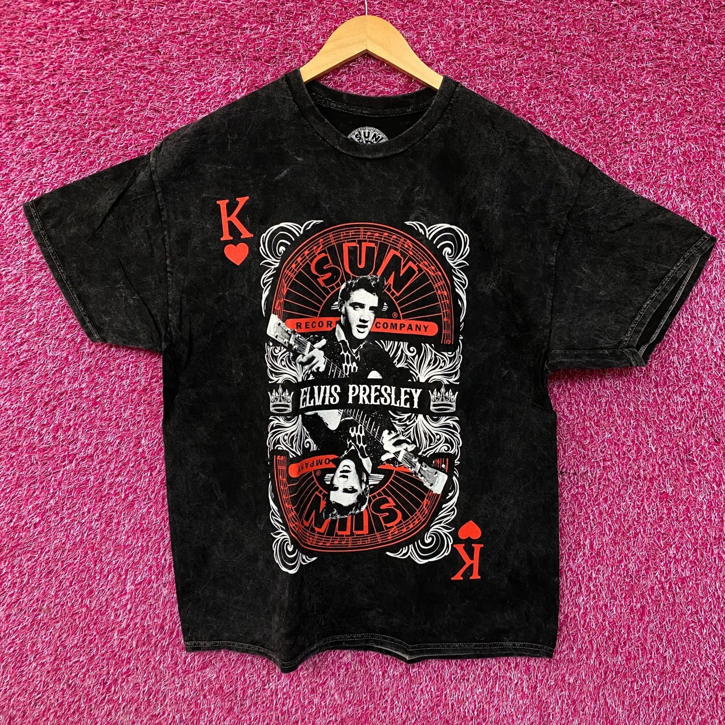 Sun Records Elvis Presley King of Hearts Graphic T-Shirt XL