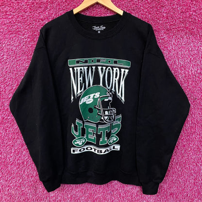 Junk Food Clothing New York Jets Helmet Logo Crewneck Sweater Medium