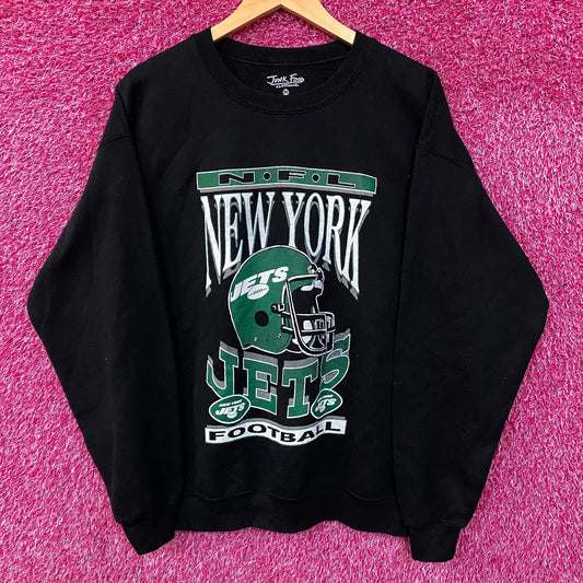 Junk Food Clothing New York Jets Helmet Logo Crewneck Sweater Medium