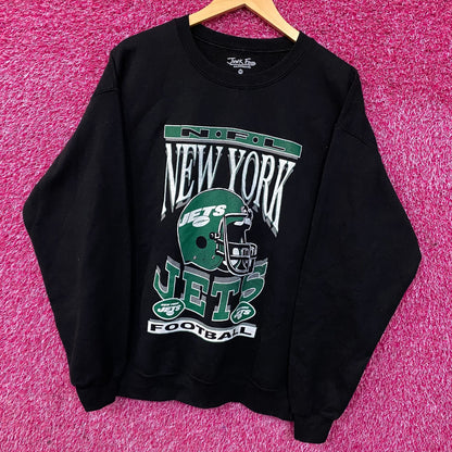 Junk Food Clothing New York Jets Helmet Logo Crewneck Sweater Medium