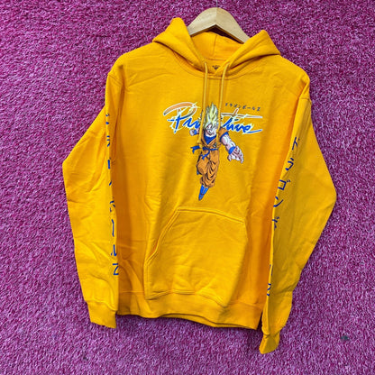 Primitive x Dragon Ball Z Super Saiyan Goku Gold Anime Hoodie Small