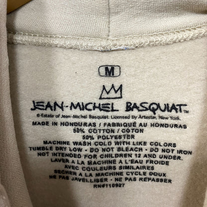 Jean Michel Basquiat Crown King Design Biege Hoodie size Medium