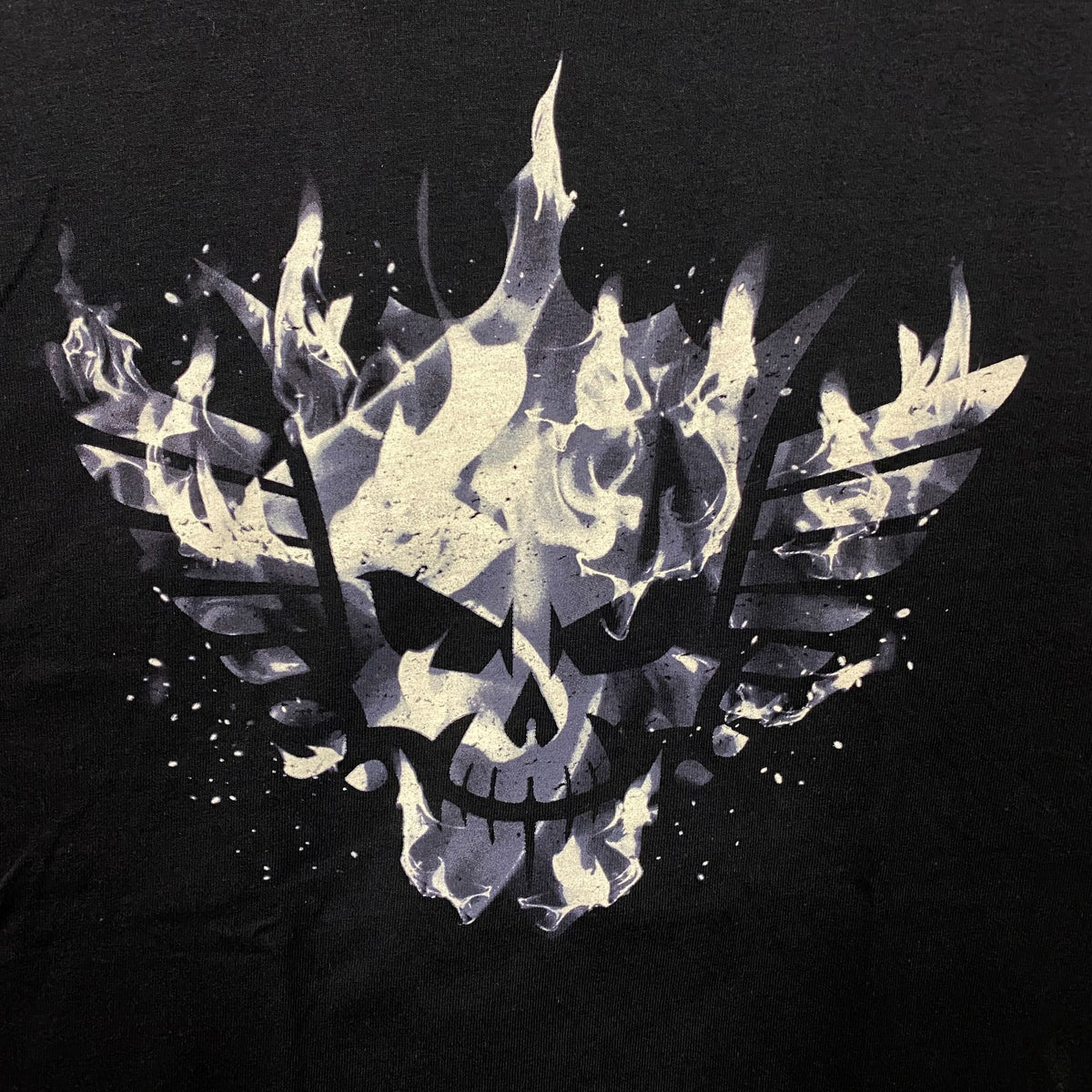 WWE Black Cody Rhodes Blue Tonal Fire Graphic T-Shirt Large