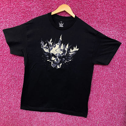 WWE Black Cody Rhodes Blue Tonal Fire Graphic T-Shirt Large