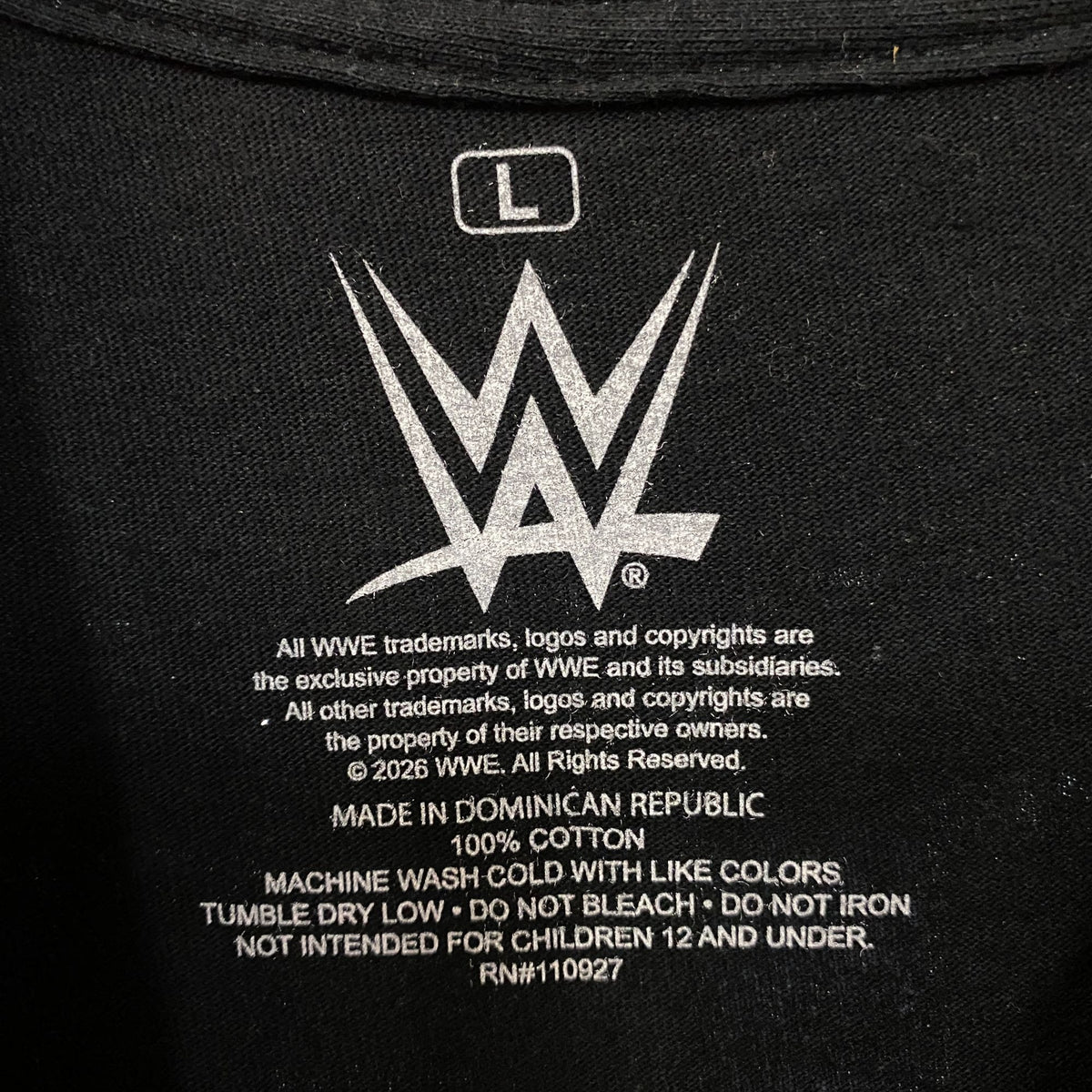 WWE Black Cody Rhodes Blue Tonal Fire Graphic T-Shirt Large