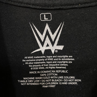 WWE Black Cody Rhodes Blue Tonal Fire Graphic T-Shirt Large