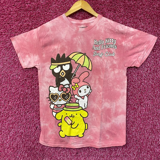 Sanrio Hello Kitty And Friends Surf Club Pink Tie Dye T-Shirt Large