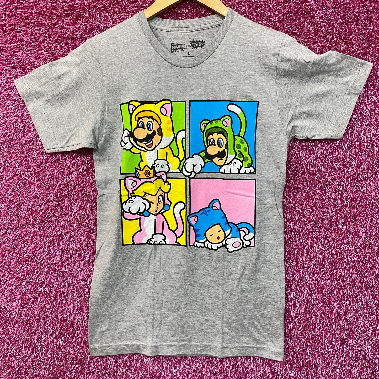 Super Mario 3D World Bowser's Fury Character Cat Costume T-Shirt size Small