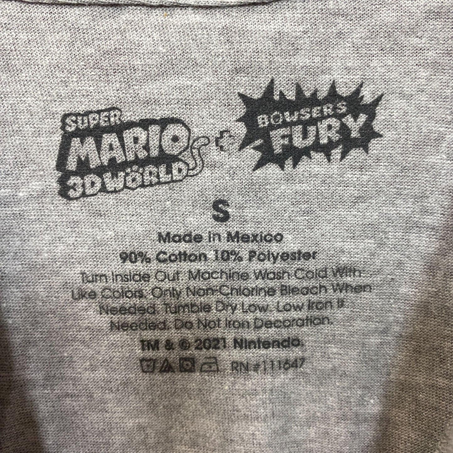 Super Mario 3D World Bowser's Fury Character Cat Costume T-Shirt size Small