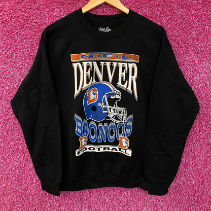 Junk Food Clothing Denver Broncos Helmet Logo Sweatshirt Small