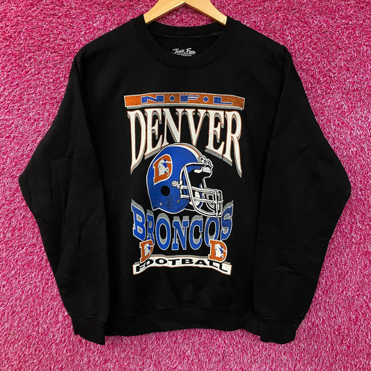 Junk Food Clothing Denver Broncos Helmet Logo Sweatshirt Small