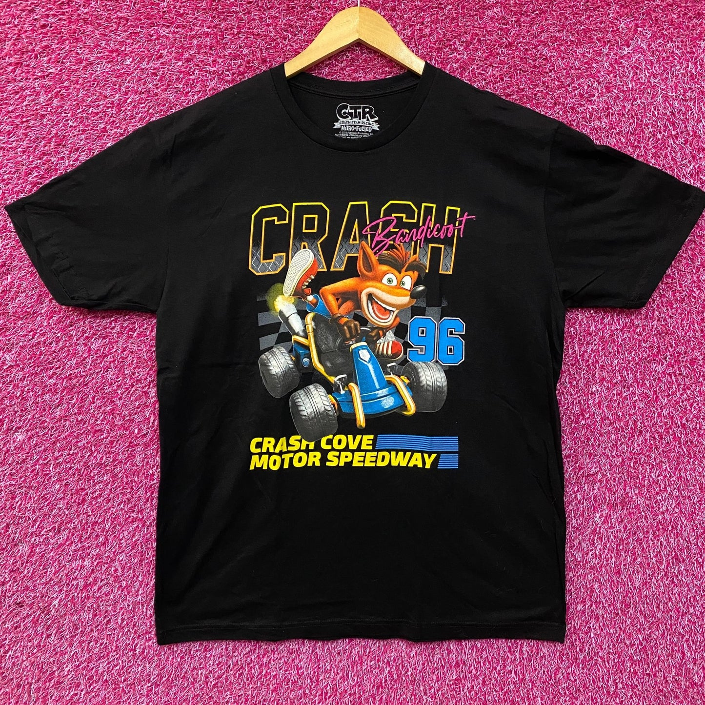 Crash Bandicoot Motor Speedway Retro Video Game T-Shirt XL