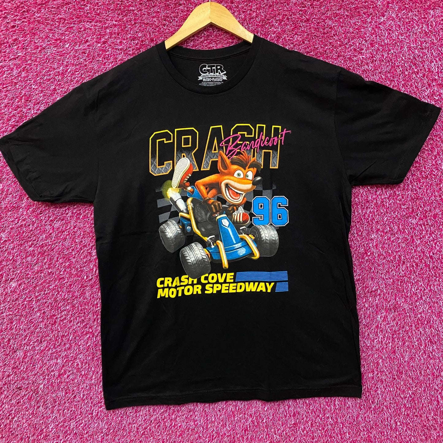 Crash Bandicoot Motor Speedway Retro Video Game T-Shirt XL