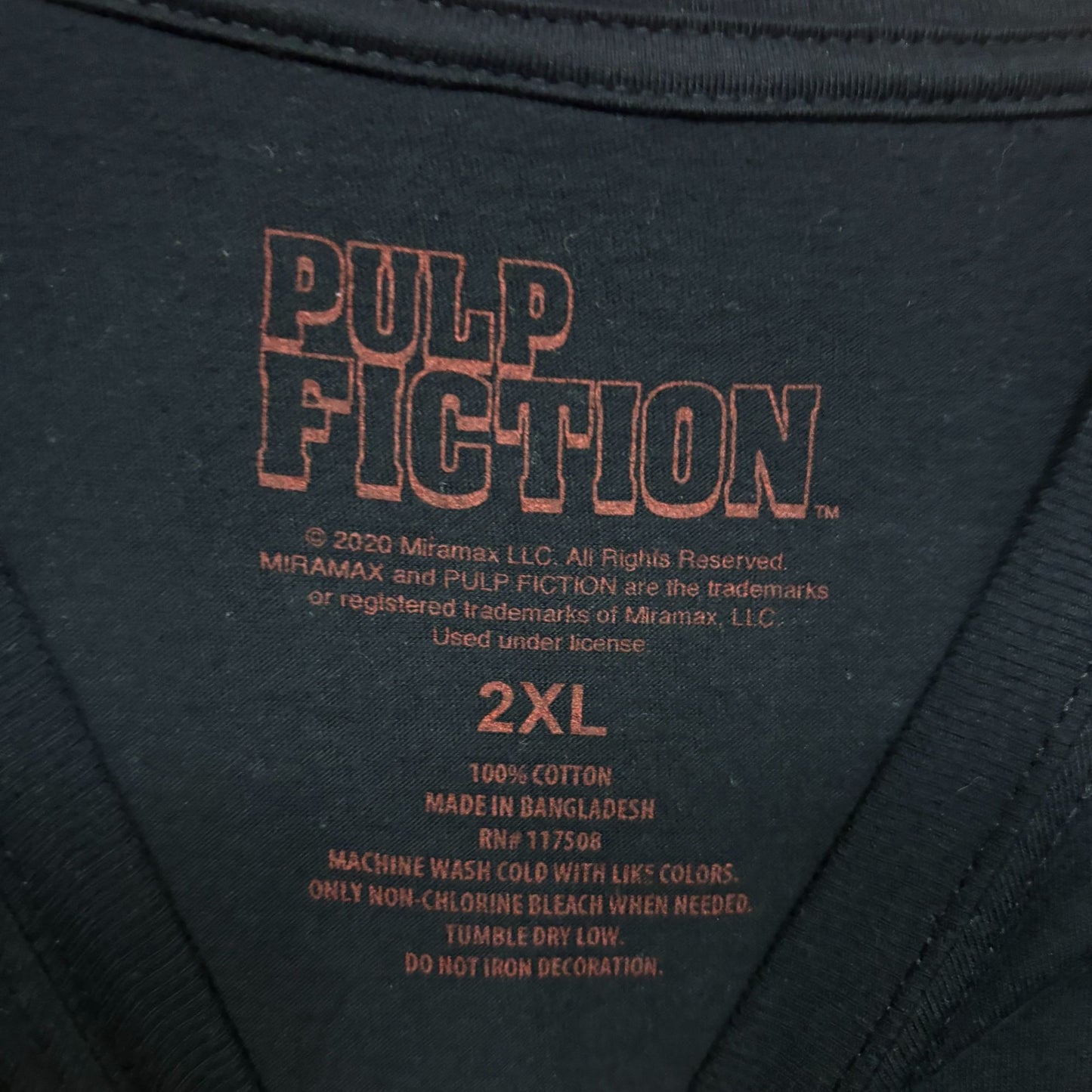 Pulp Fiction Movie Logo Tshirt size 2XL